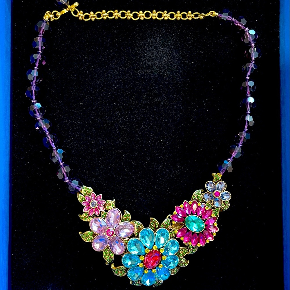Heidi Daus “ Flower Show “ Necklace Crystals and Beads